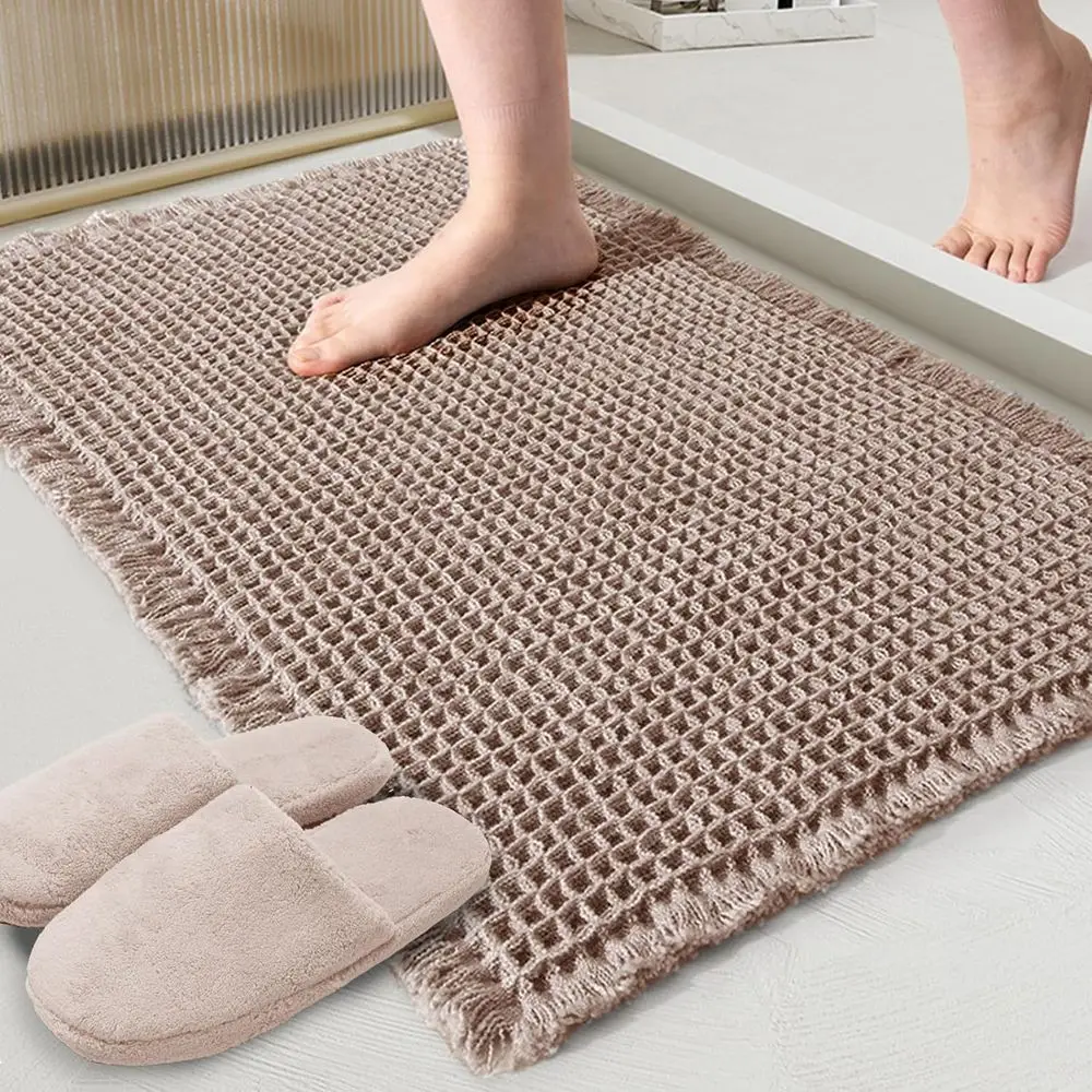 

Highly Absorbent Non-Slip Bath Mat, Brown, 18x30 inches, Washable Soft Floor Mats