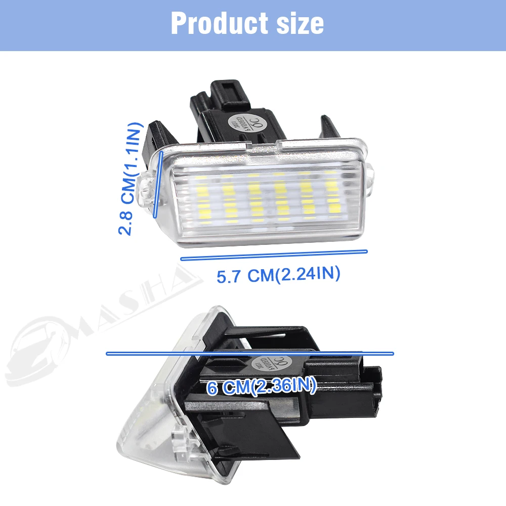 2Pcs Canbus White LED License Number Plate Light For Toyota Camry Avalon Highlander Yaris Prius