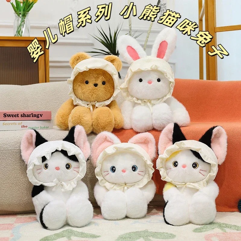 

Мягкая игрушка-плюшевка Kawaii: серия «Детская шапочка» с милыми красными пандами и зайчиками, из норкового вельвета, для детских автоматов с игрушками, подарок на день рождения для детей