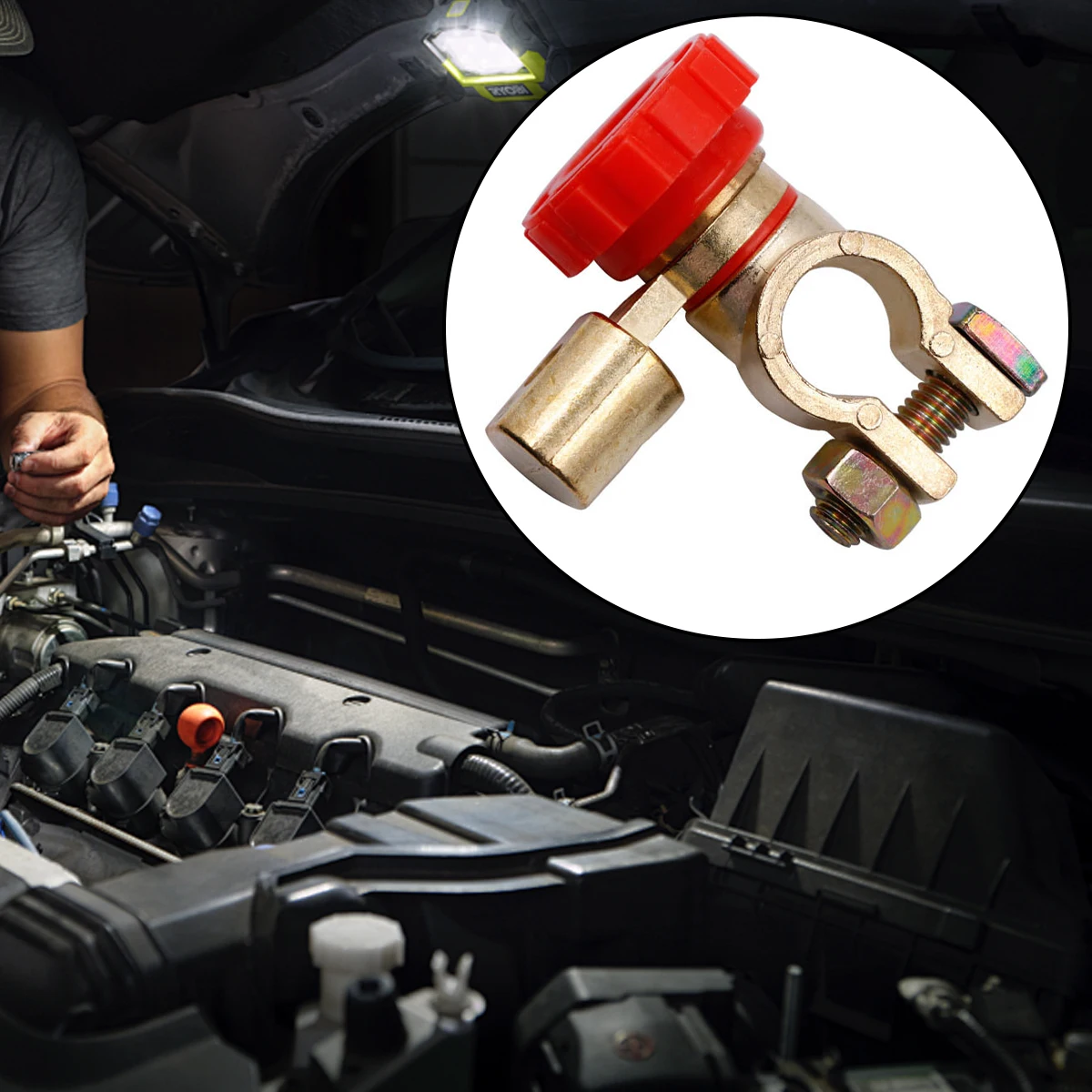 

1Pcs Practical Car Battery Disconnect Switch, Rotatable Cut-Off Isolator With Leakage Protection For Trucks & Vehicles