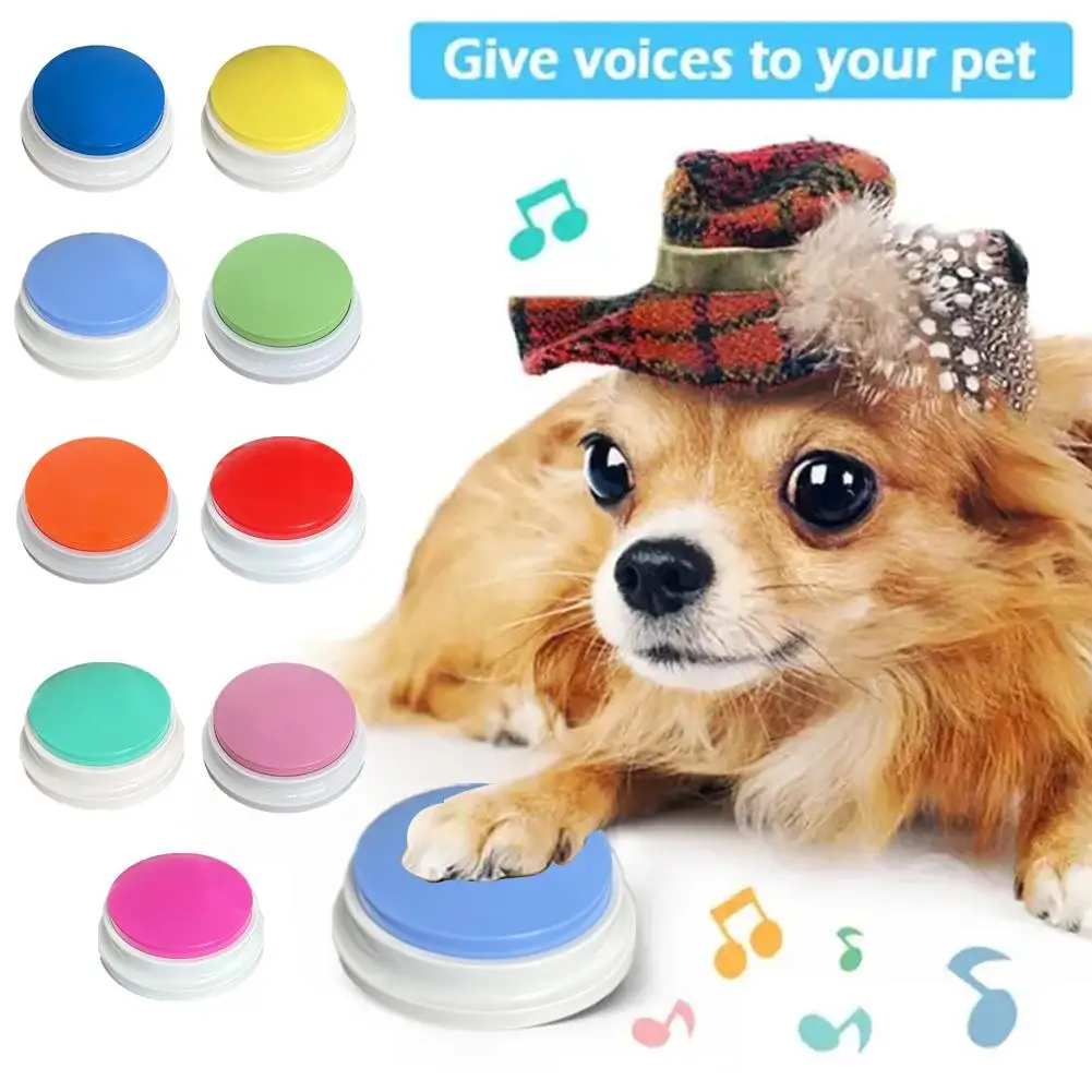 Voice Recording Button Pet Toys Dog Buttons For Communication Pet Training Buzzer Recordable Talking Button Intelligence To Y1l0