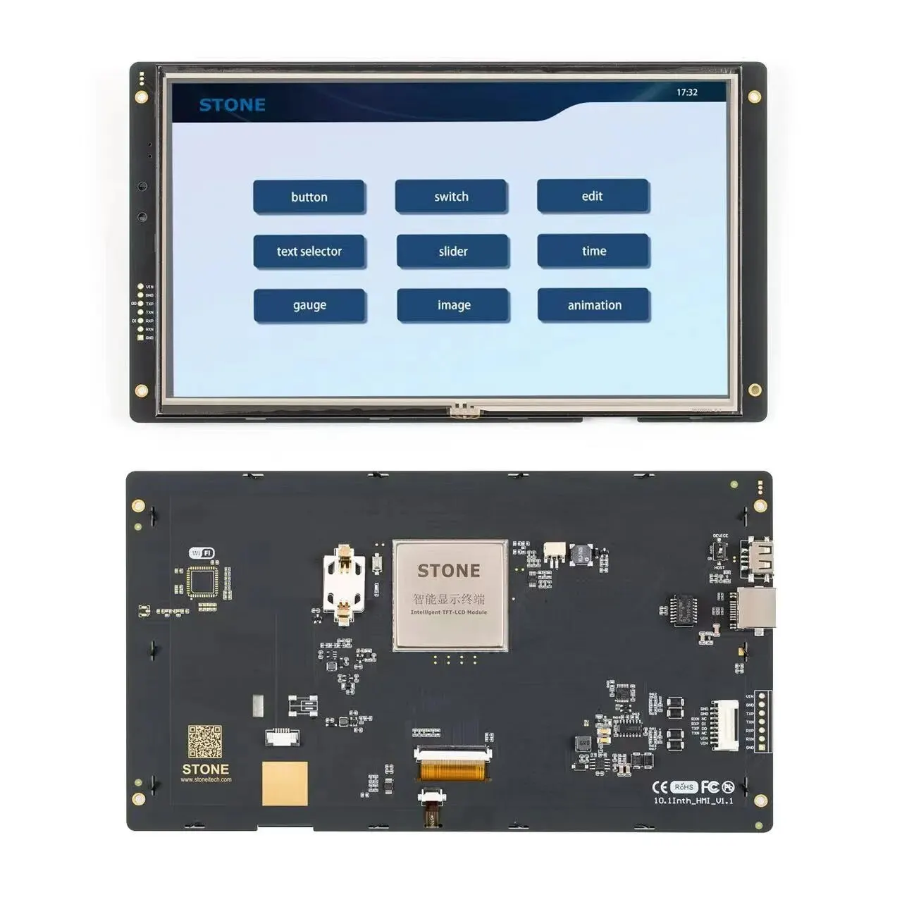 

10,1 "SCBRHMI STWI050WT-01 HMI UART серийный TFT ЖК-модуль дисплей с резистивным касанием для промышленного контроля