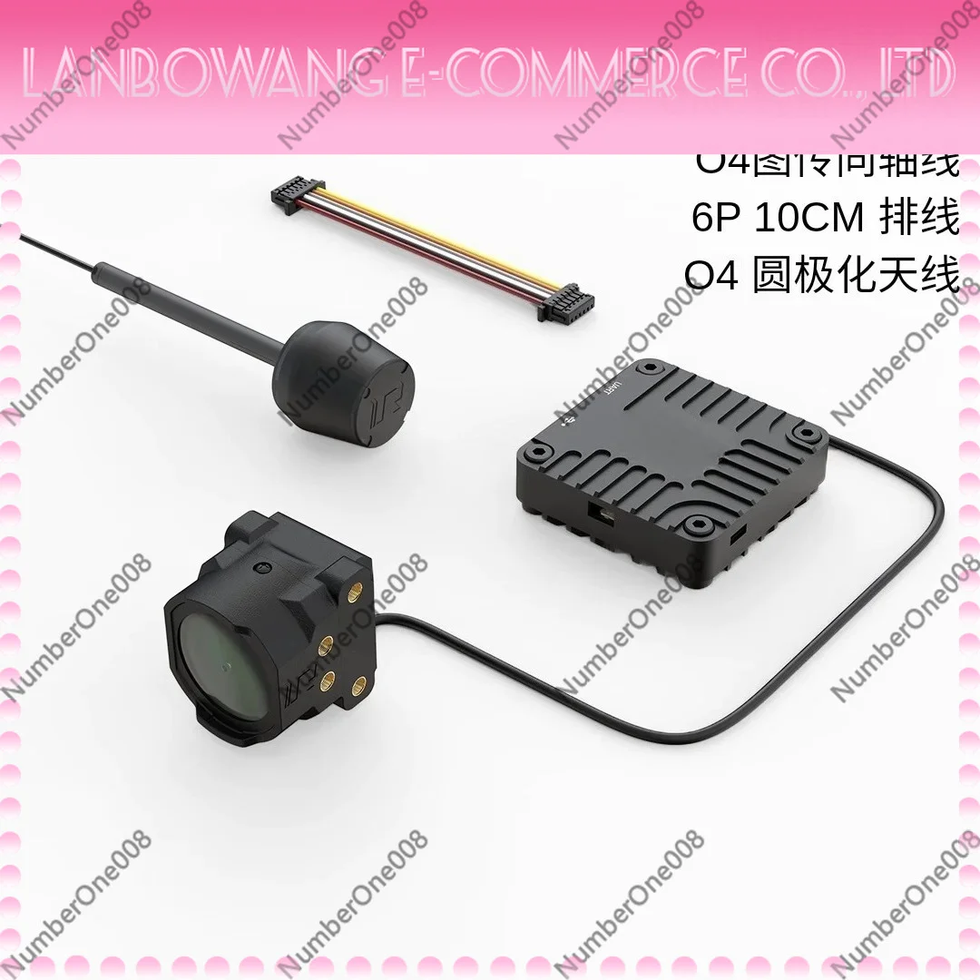 FPV Camera Wide Lens Shell Housing, 6-Pin CNC Adapter & Coaxial Cable for DJI O4 Air Unit