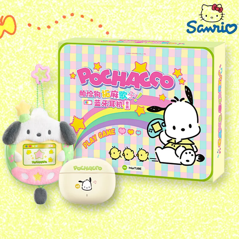 Sanrio Pochacco Bluetooth Headset Cartoon Kawaii Pochacco Semi-in-ear Wireless Stereo Fashion Cute Gift Box Valentine's Day Gift