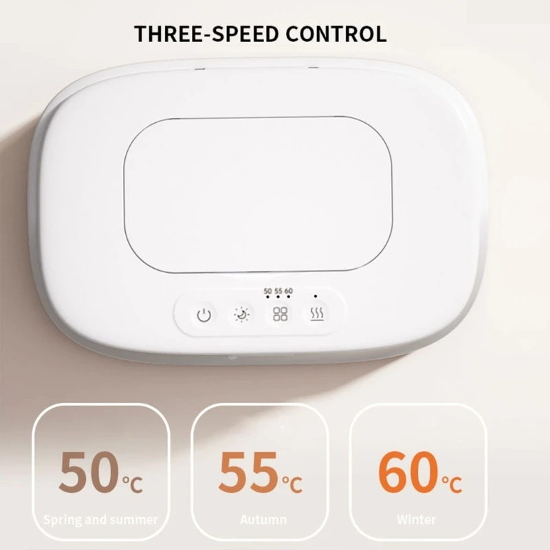 Aquecedor fraldas reconfortante com função aquecimento rápido, vários modos calor, luz noturna integrada para QX2D