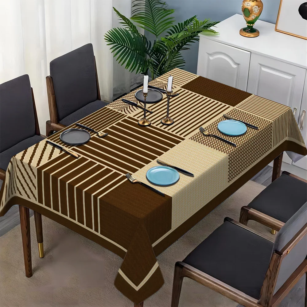 High-grade checkered fabric patterned patchwork pattern, simple European style pattern tablecloth, square tablecloth