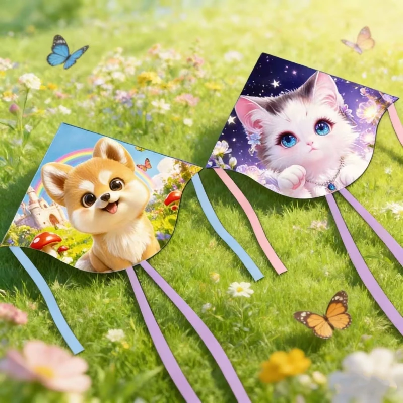 

Детский воздушный змей-собака, 3D-змейка из нейлона, легко летающий, для игр на улице, ветровой змей-орёл, змей-самолёт