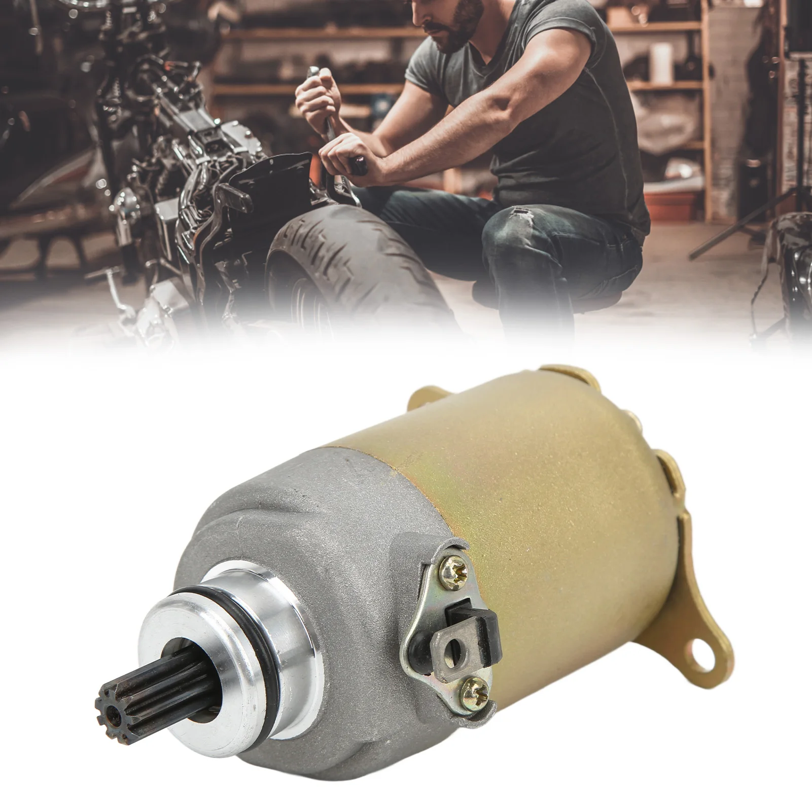 

Стартер, 9-зубчатый металлический стартер, замена для двигателя GY6-15, 150 157CC, скутера, мотоцикла, квадроцикла, квадроцикла, стартера