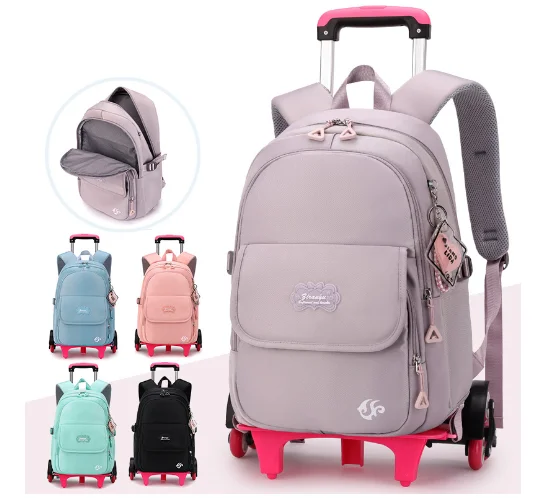 School backpack on wheels Schoolbag with wheels  School Wheeled backpack for girls school rolling backpack 2 wheels 6 wheels