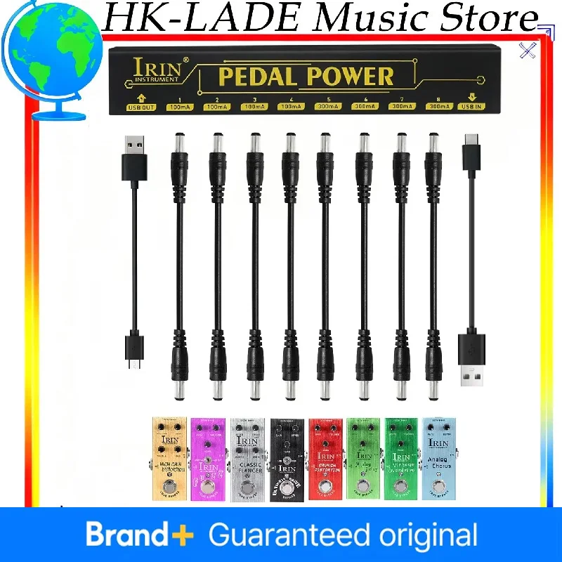 

IRIN PW-1 Блок питания для педали эффектов для гитары 8, изолированная педаль постоянного тока, аксессуары для питания для гитарных эффектов