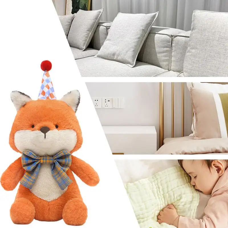 Stuffed Fox Toy Hugging Doll Toy Plush Fox Pillow Skin Friendly Stuffed Animal Throw Plushie For Sofa Bedroom Dining Room Tablet