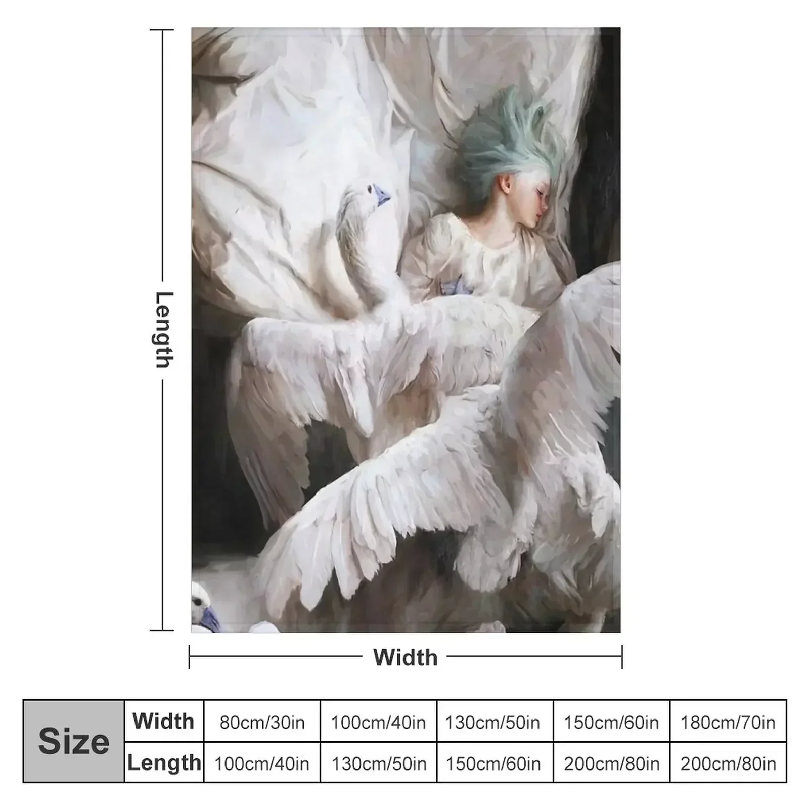 The Swan Landing - Guillermo Lorca Garcia Throw Blanket couch cozy soft plush fuzzy picnic outdoor blanket