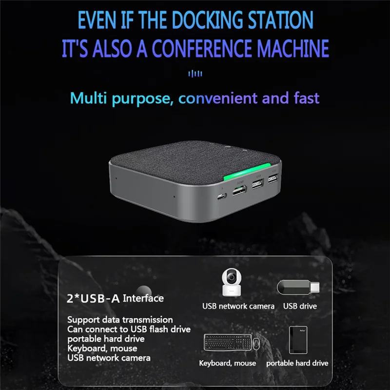 

AA08-Smart Docking Station Conference Speakerphone Video Conference Omnidirectional Microphone Hub For PC Laptop Computer