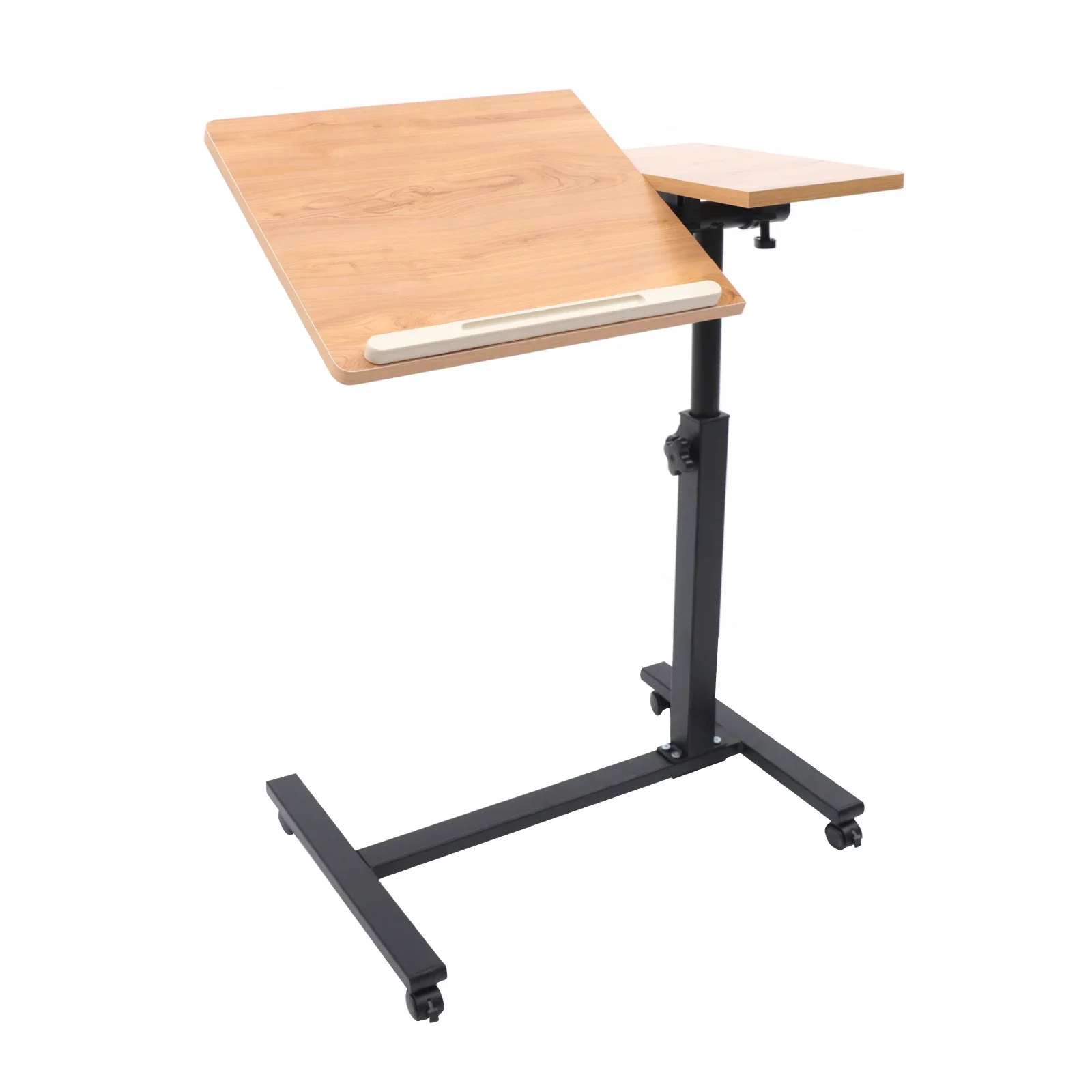 Adjustable Laptop Desk: Ergonomic, Height & Angle Adjustable with Lockable Wheels for Comfort and Mobility desk table