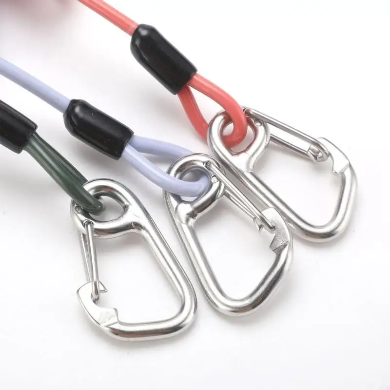 

Double Reef Hook with Spirals Coil Lanyard Stainless Steel Double Head Dives Reef Rafting Hook Dives Safety Accessory
