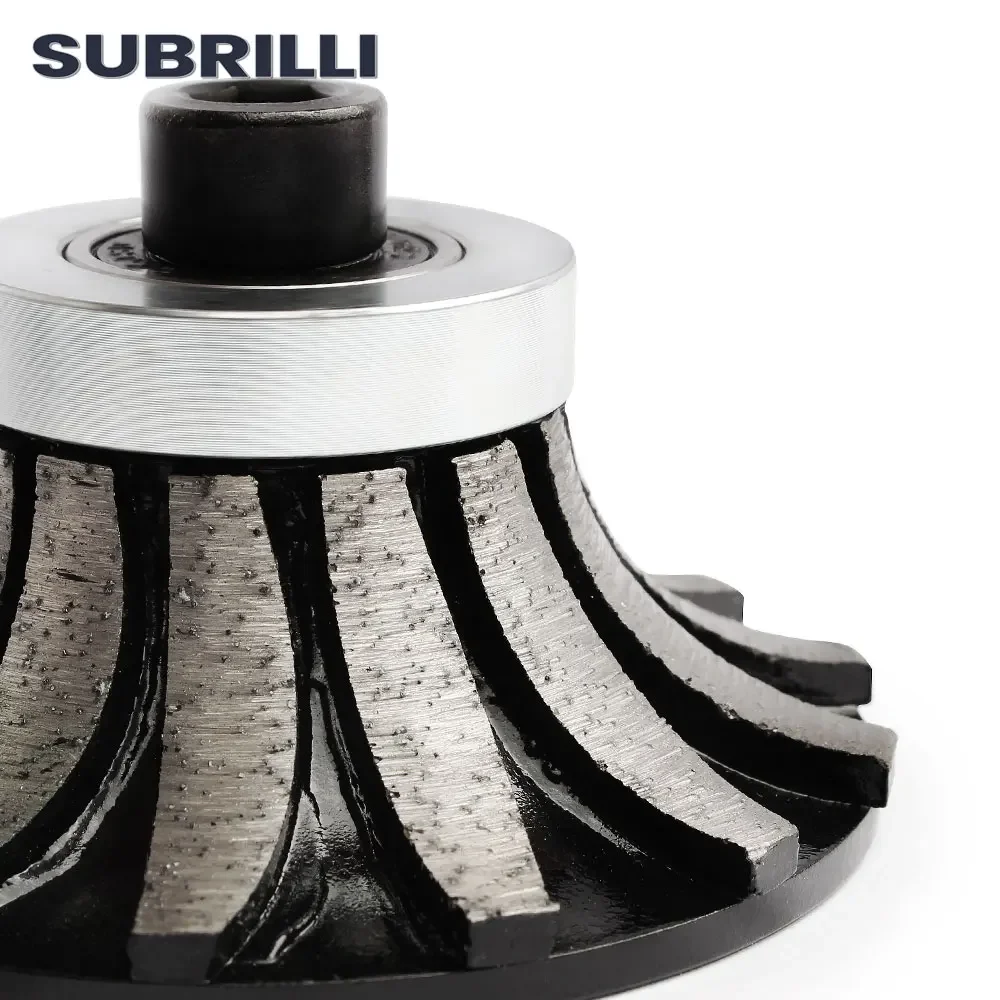 SUBRILLI B20 Diamantprofil-Schleifscheibe, segmentierte Metallbindung, Demi Bullnose für Granit, Marmor, Kante, Handprofil, Fräser