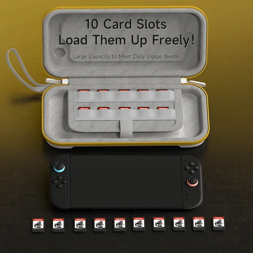 Imagen 2 del producto Hagibis Estuche de transporte para Nintendo Switch 2 Bolsa de cuero PU Estuche de viaje portátil con 10 cartuchos de juego para accesorios NS