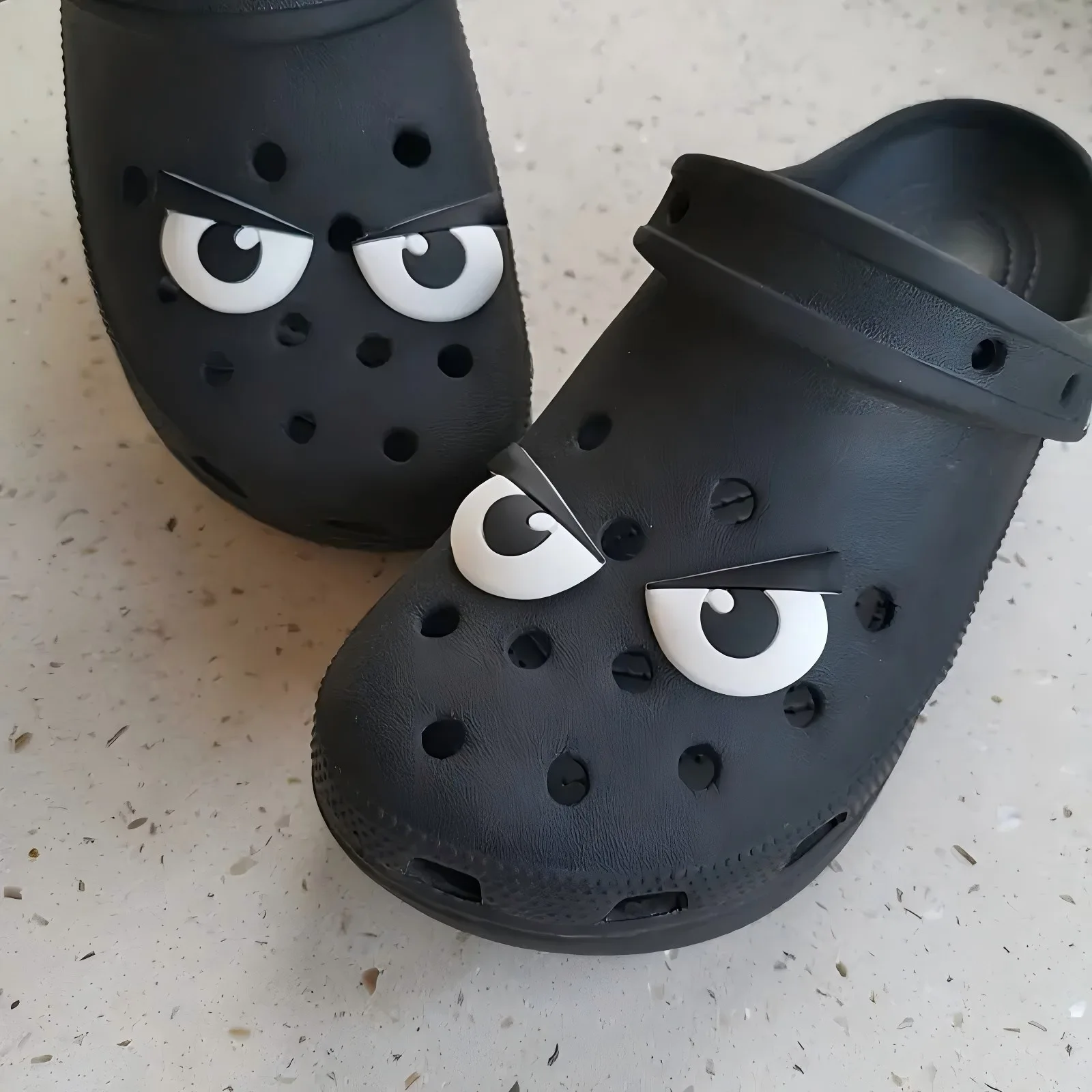 Funny Expressions Hole Buckle Hole Shoe Charms Decorations Cartoon Soft Rubber Eyes Shoes Buckle DIY 3D Hole Shoe Accessories