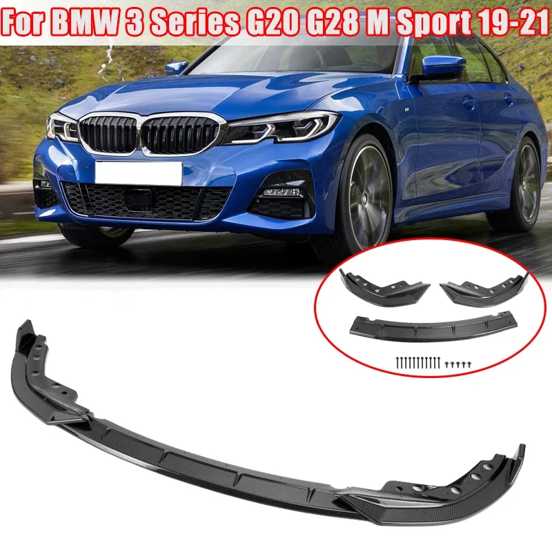 

Car Front Bumper Lip Splitter Spoiler Diffuser for BMW 3 Series G20 G28 2019-2021 M Sport Car Modification Body Guard Cover Kit