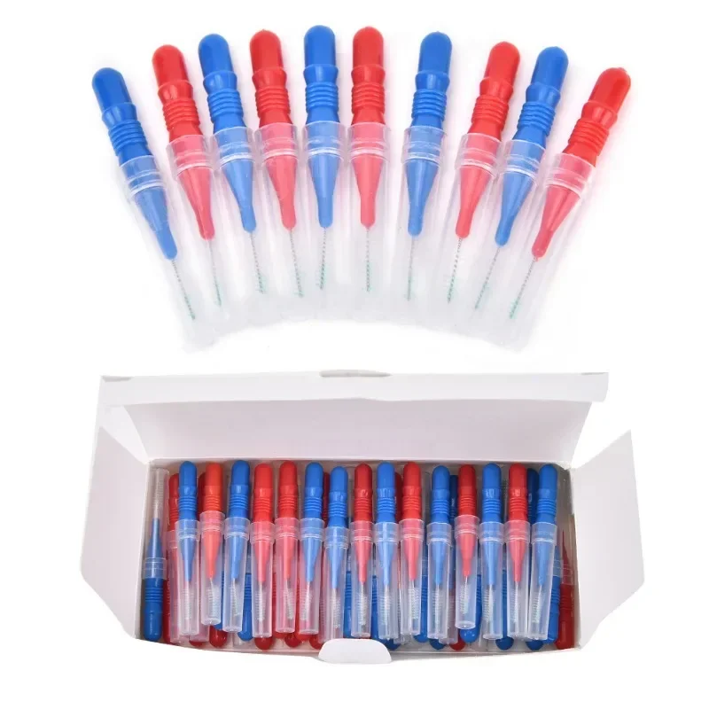 50Pcs Orthodontics Braces Interdental Brush Push-Pull Toothpick Crevice ToothBrush Care Teeth Whitening Cleaners Hygiene Tool