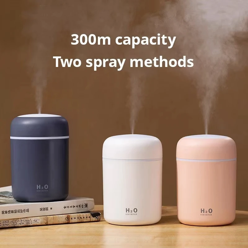 Xiaomi-humidificador de aire eléctrico portátil, pulverizador de niebla fría con USB, difusor de aceite aromático con luz nocturna colorida para el hogar y el coche, 300ml