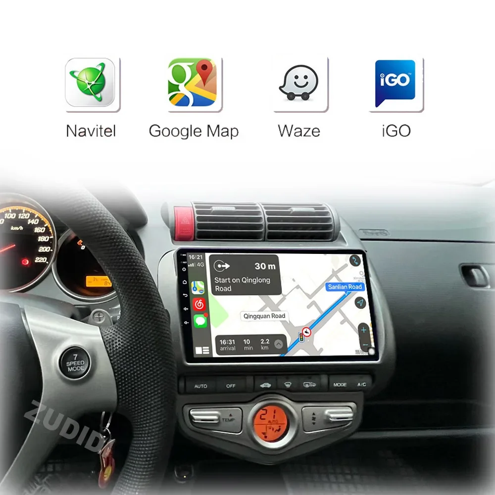 Android 13 สําหรับHonda Jazz City 2004 2005 2006 2007 รถวิทยุเครื่องเล่นมัลติมีเดียระบบนําทางรถยนต์Android Auto Carplay 2 Din