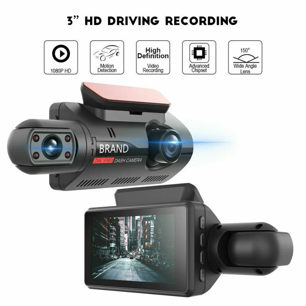 FHD Car DVR Camera Dash Cam Dual Record Hidden Video Recorder Dash Camera 1080P Night Vision Parking Monitoring G-sensor DashCam