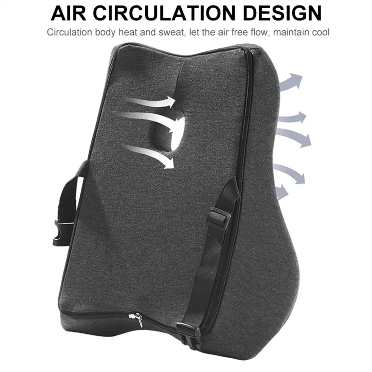 2026 Trend  Waist Pillow Ergonomic Lumbar Support Memory Cotton 4D Curved Waist Pad Car Waist Rest Waist Pillow