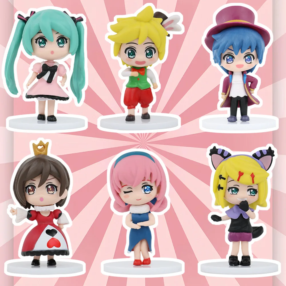 6 teile/satz Anime Hatsune Miku Kaito kawaii Q version geheime wunderland Action Figure PVC Modell Spielzeug puppe Decor Sammeln Geschenke