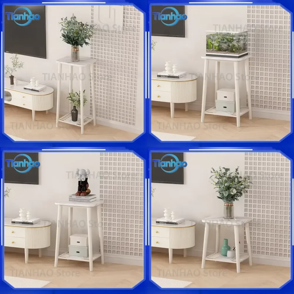 2-Tier Cream Iron Plant Stand Shelf for Aquarium Retro Flower Pot Holder Balcony Garden Display Rack Indoor Decor Organizer