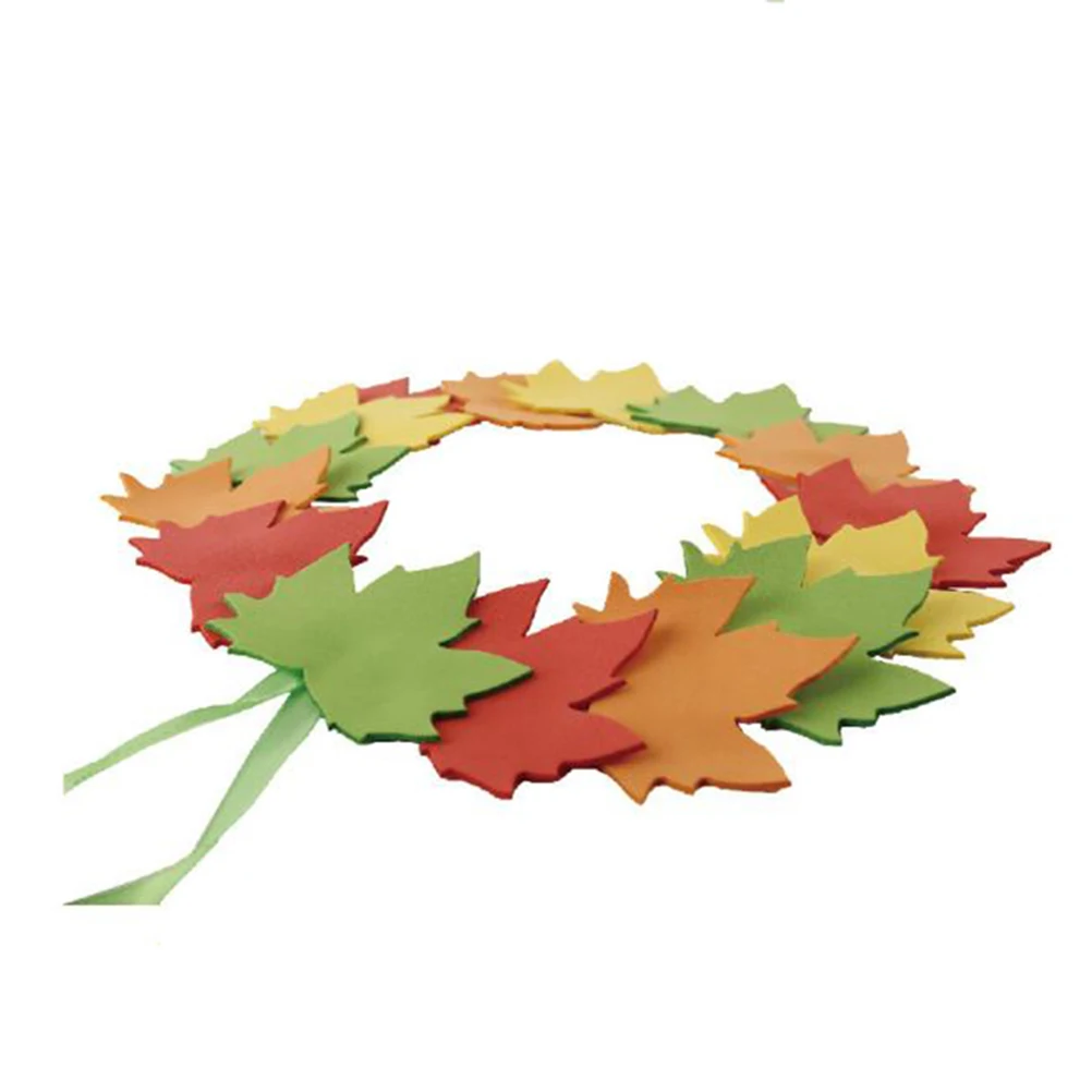 Akcesoria DIY dla dzieci, zestaw do tworzenia wieńców z liści, materiały do rękodzieła, edukacyjne przybory szkolne, dekoracje wieńców z liści.