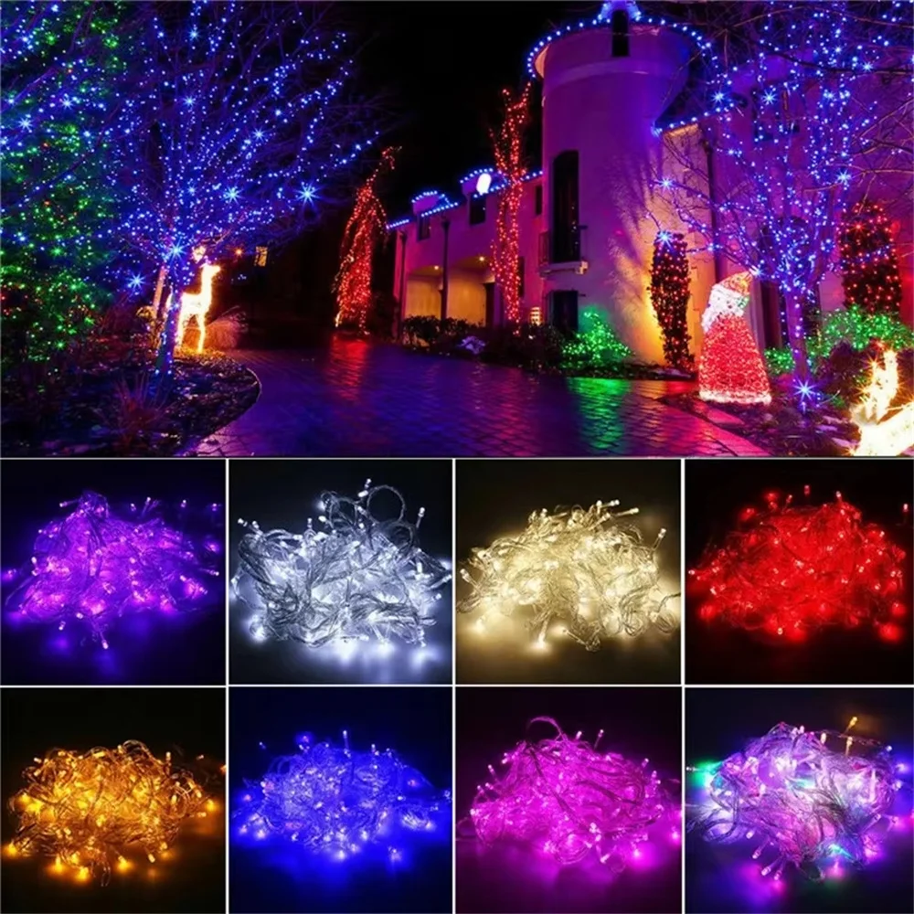 

Holiday Outdoor 100 LED String Lights 10M 220V 110V Christmas Xmas Wedding Party Decorations Garland Lighting Christmas light