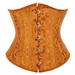 Corset Gothique à Fleurs pour Femme, Bustier Jacquard Sexy, Entraîneur de Taille, Costume de Carnaval, Grande Taille