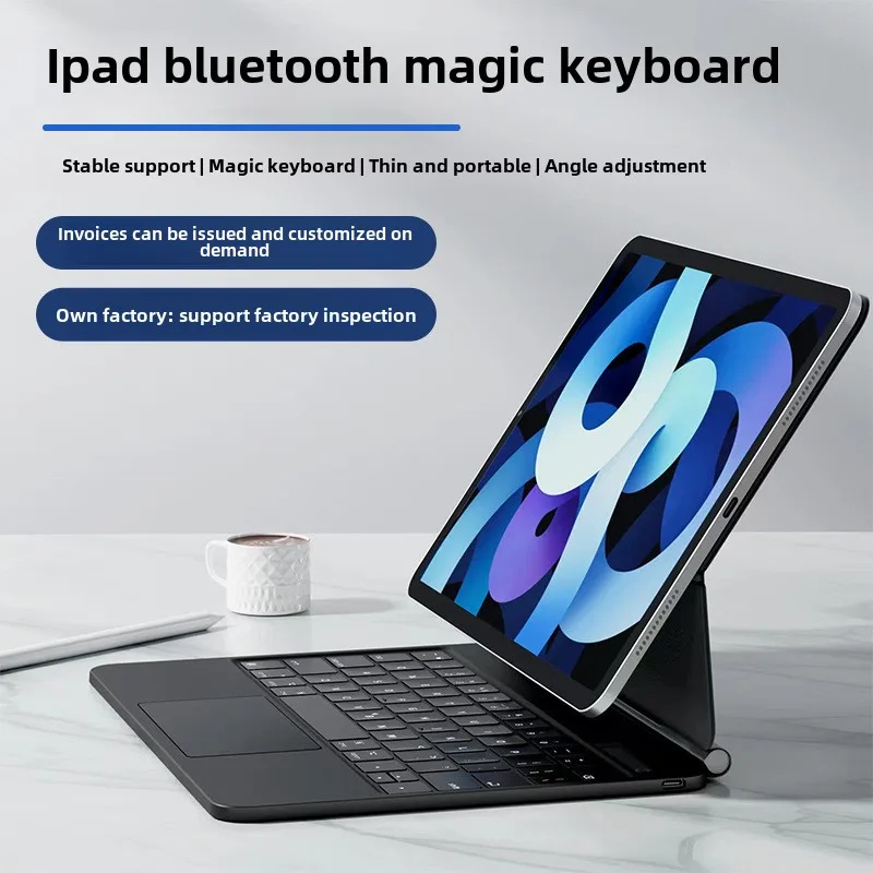 The Magic Keyboard for IPad Air 6 with A Floating Magnetic PU Leather Protective Case, A Brand-new Model for 2024.