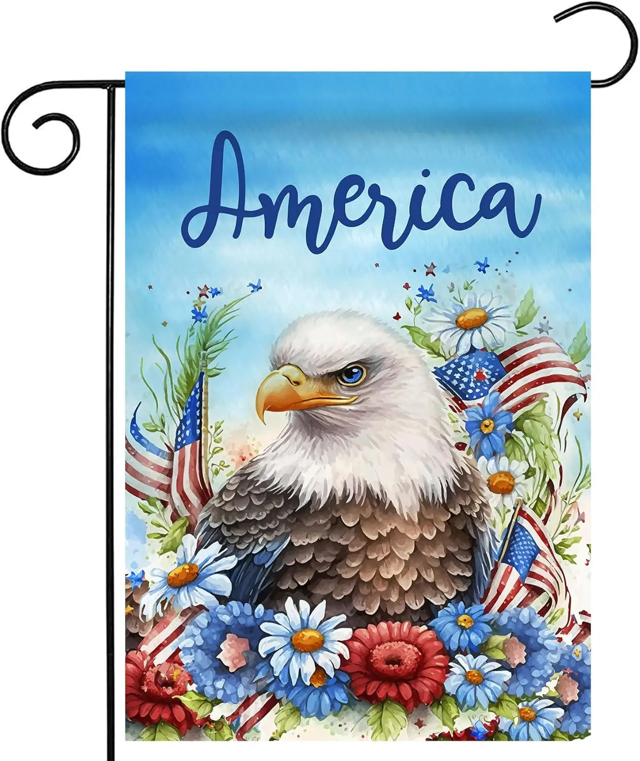 Morigins Eagle Patriotic Garden Flag 4th of July Patriotic Double Sided Memorial Day Independence Day Outdoor Yard Flag 12.5×18