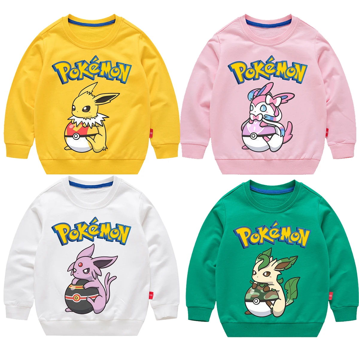 

Clothes for Pokemon Leafeon Flareon Sylveon Jolteon Umbreon Vaporeon Eevee Anime Childrens Round Neck Long Sleeved Hoodie Jacket