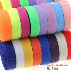 1''/25mm Nylon Colorful Fastener Tape Magic Sticker Clothing Sewing Self Adhesive Fastener Tape DIY Craft No Glue 1M/5M