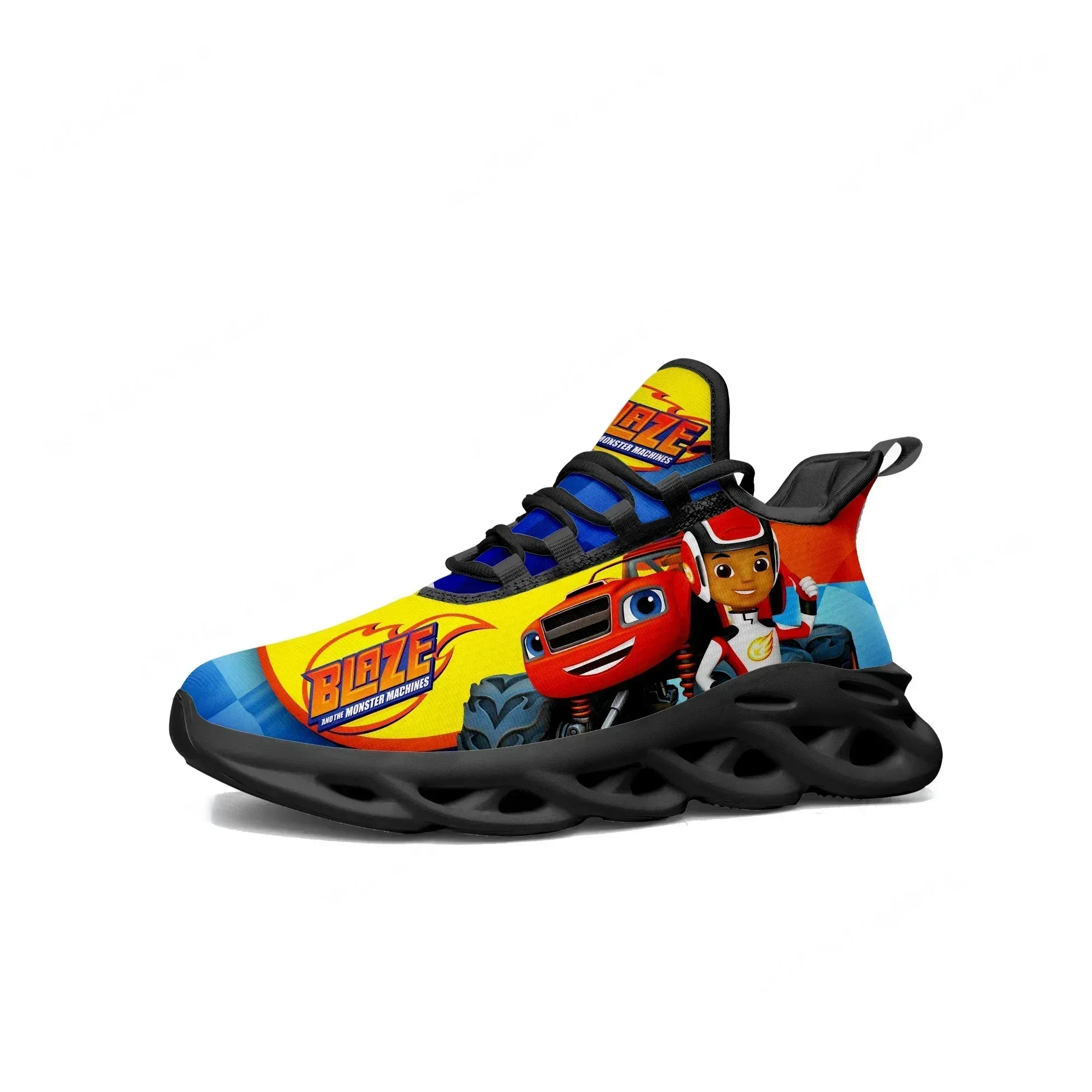 Blaze And The Monster Machines Flats Sneakers Mens Womens Teenager Sports Running Shoe High Quality Custom Lace Up Mesh Footwear - view 2