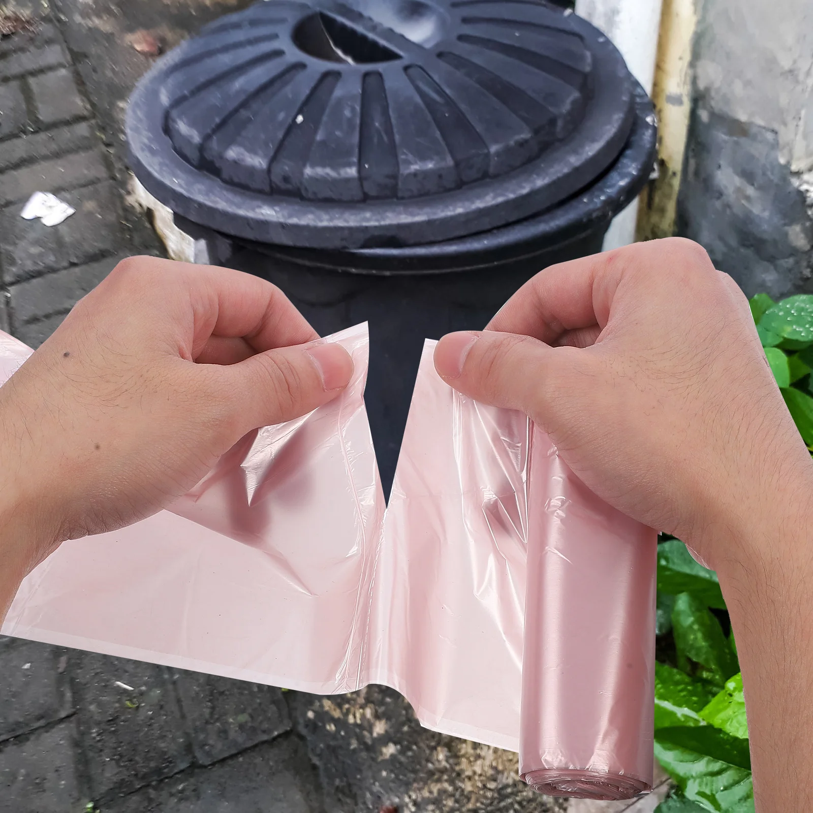 5 Rolls Plastic Trash Bags Kitchen Trash Bags Bathroom Garbage Bags for Home plastic produce bags roll