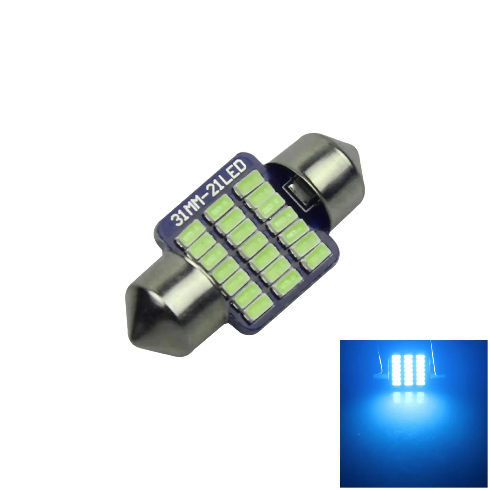 1x Ice Blue RV 31MM Festoon Blub Reading Lamp Error Free 21 3014 SMD LED 6428 Z2869