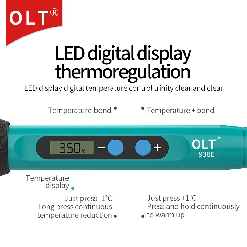 Imagem -02 - Ferro de Solda Portátil com Display Digital Controle de Temperatura Temperatura Constante Couro Remoção de Enrugamento