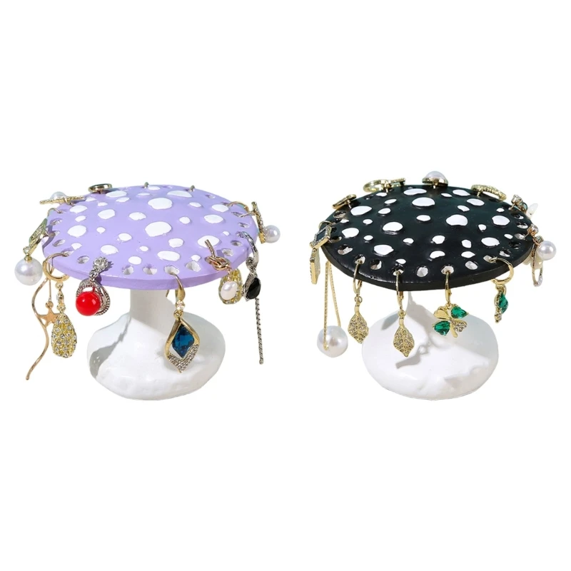 Resin Mushroom Jewelry Holder Mushroom Jewelry Stand Organizers Great Gift for Birthdays or Holidays N2UE