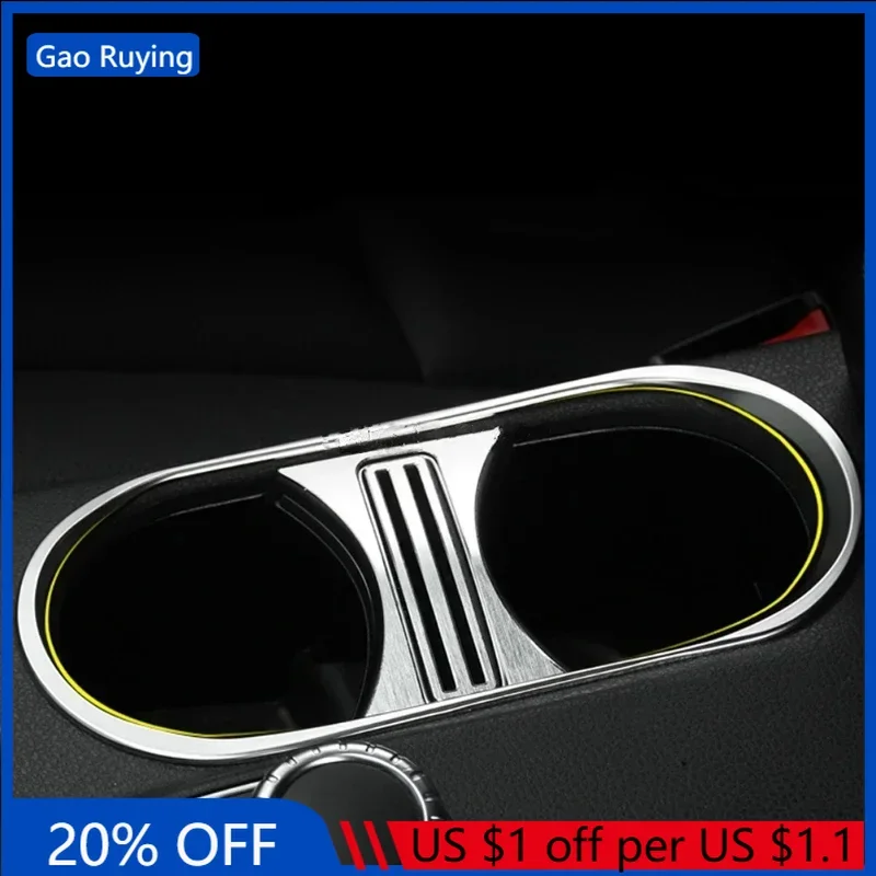 

For Mercedes Benz A Class CLA GLA W176 C117 W117 2014-2017 Aluminum Alloy Car Cup Holder Cover Decorate Interior Car Accessories