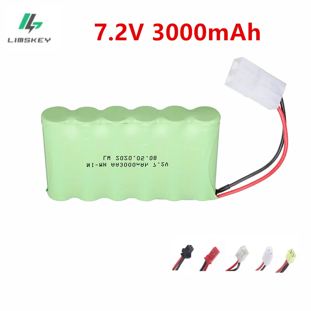 3000mAh NIMH 7.2V AA Battery For Rc toys Cars Tanks Robots Gun Upgraded 2800mah Batteries Pack For Rc Boat 7.2V Rechargeable
