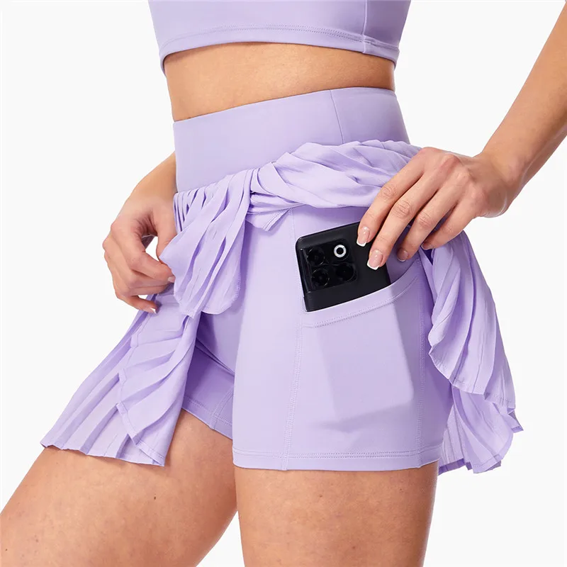 Falda corta de tenis para mujer, minifalda plisada con bolsillo para entrenamiento, gimnasio, Golf, correr, deportes, Yoga, Skort, nueva moda