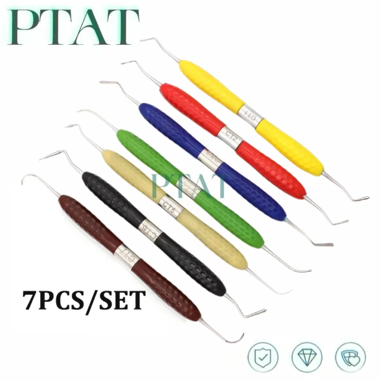 1pc/7Pcs Dental Resin Filler Aesthetic Restoration Kit Fit for Resin Knife Plastic Dresser with Silicone Handle Dental Tools