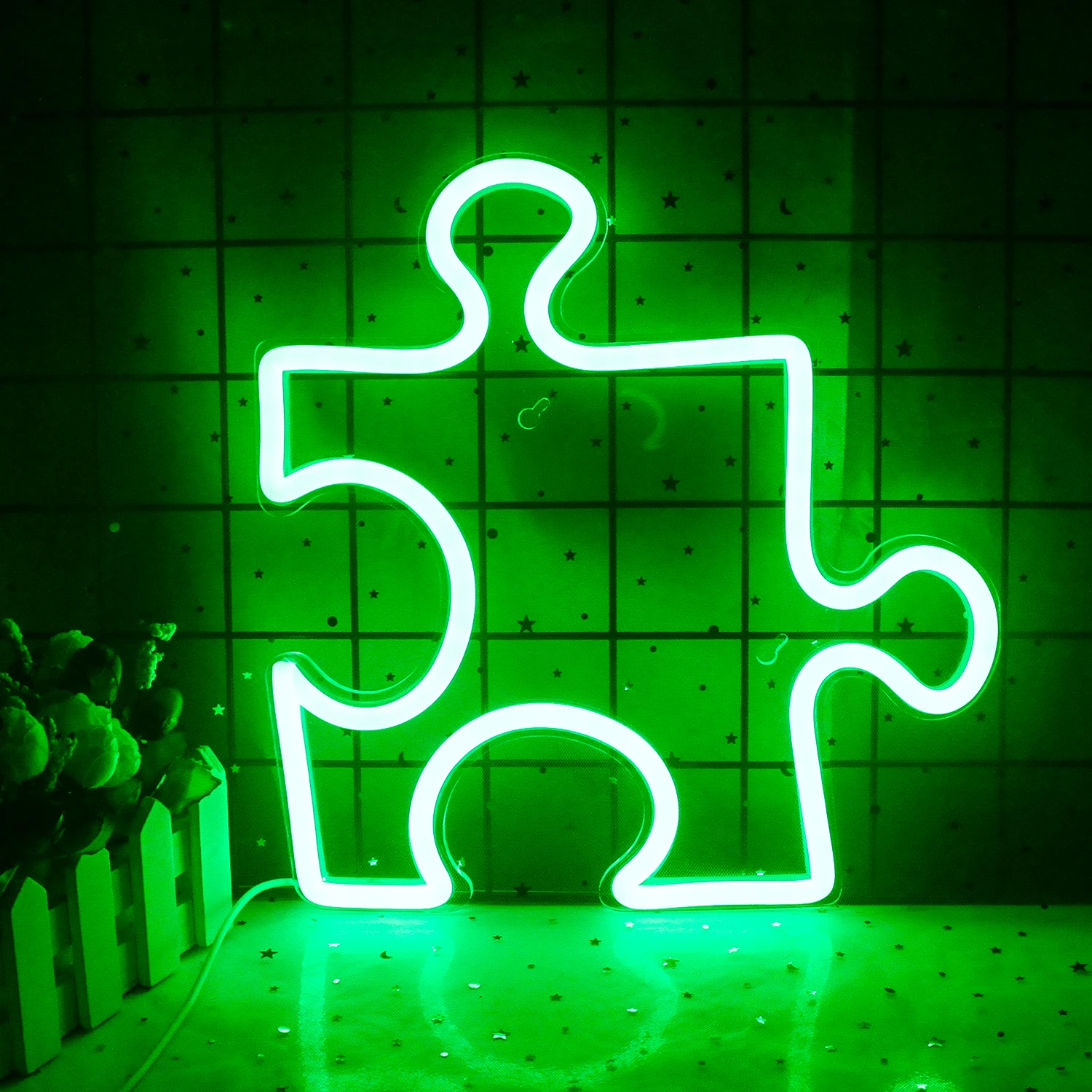 Ineonlife neon sign light puzzle usb alimentado acrílico led barra de parede festa escritório crianças quarto decoração da sala bonita presente