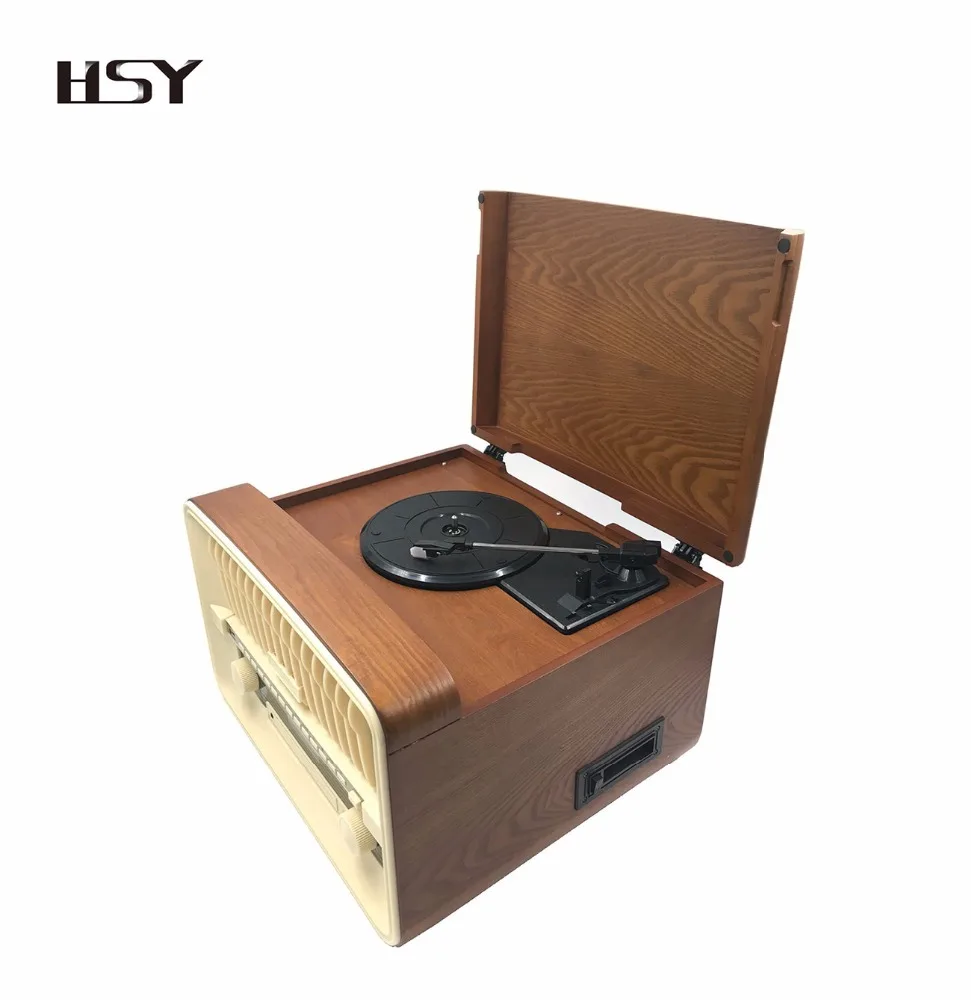 Classic LP 3 speed vinyl turntable with CD recorder player