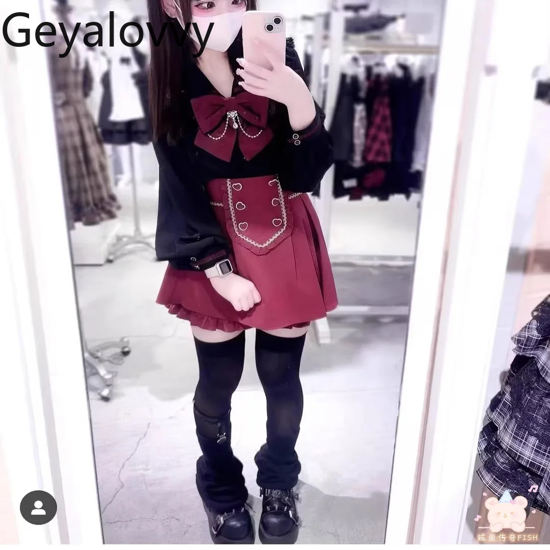 和風SC秋新作レースアップネイビーカラーカレッジスタイルシャツJK量産ロリータ甘い万能シャツトップス