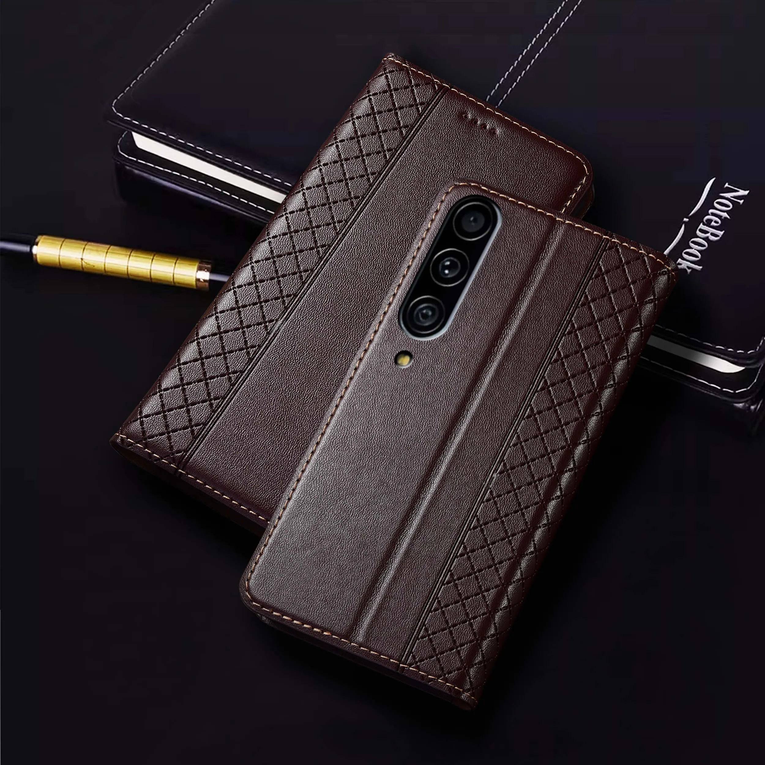 

For Samsung Galaxy A10 A20 A30 A40 A50 A60 A70 A80 A90 4G 5G Napa Inner Mesh Pattern Of Genuine Leather Flip Phone Case Cowhide